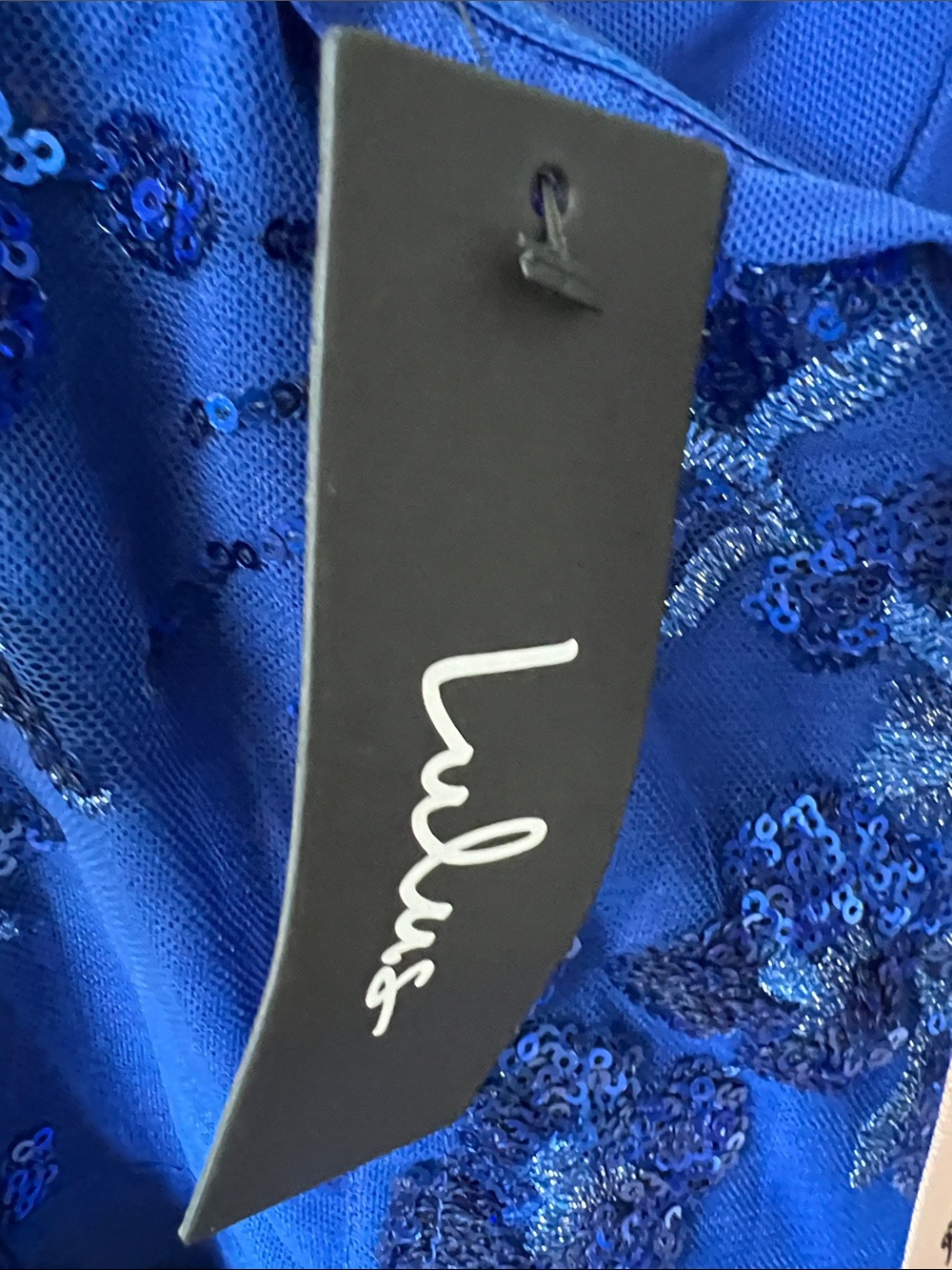 NWT LULU'S Confident Sensation sequin blue mesh bustier maxi dress S - Picture 8 of 10